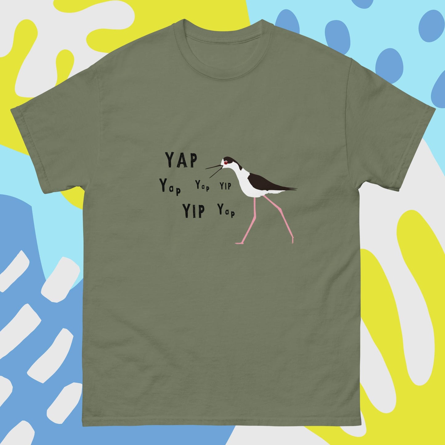 YAP, YAP, YIP, YAp (Black-necked Stilt) Men's classic tee