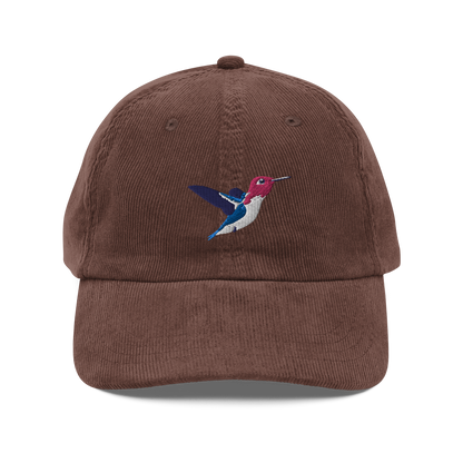 Bee Hummingbird / Zunzuncito / Vintage corduroy cap
