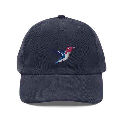 Bee Hummingbird / Zunzuncito / Vintage corduroy cap