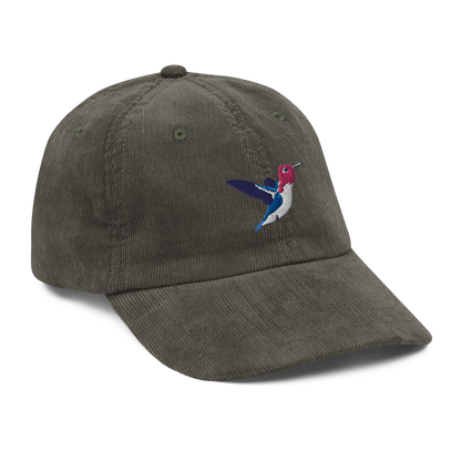 Bee Hummingbird / Zunzuncito / Vintage corduroy cap