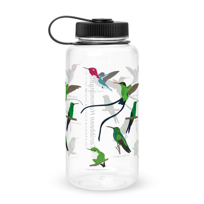 Caribbean Hummingbird-Wide mouth plastic water bottle