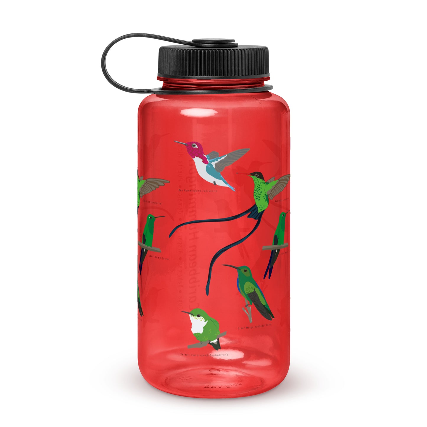 Caribbean Hummingbird-Wide mouth plastic water bottle