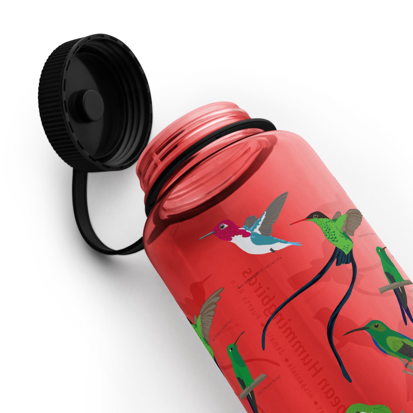 Caribbean Hummingbird-Wide mouth plastic water bottle