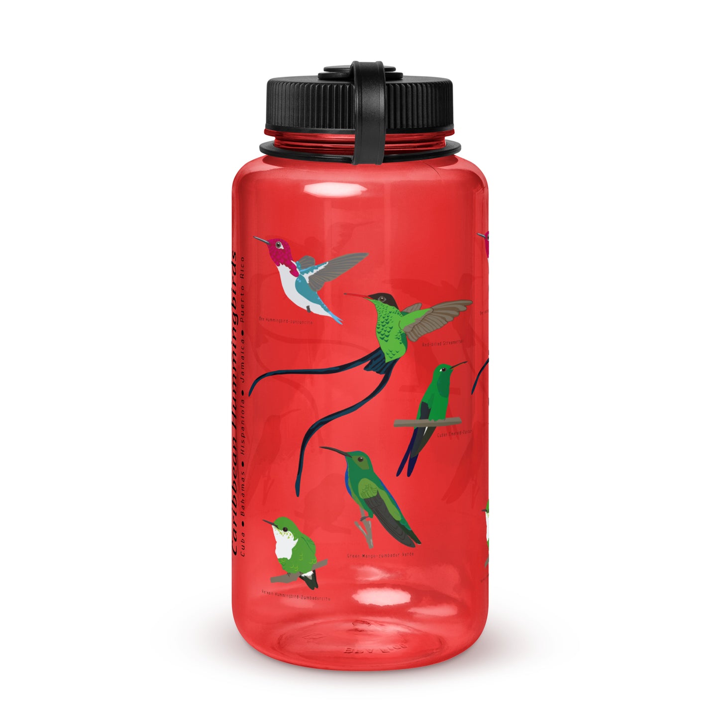 Caribbean Hummingbird-Wide mouth plastic water bottle