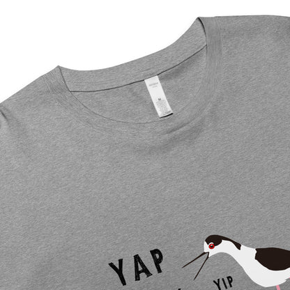 YAP, YAP, YIP, YAp (Black-necked Stilt) Women’s crop top