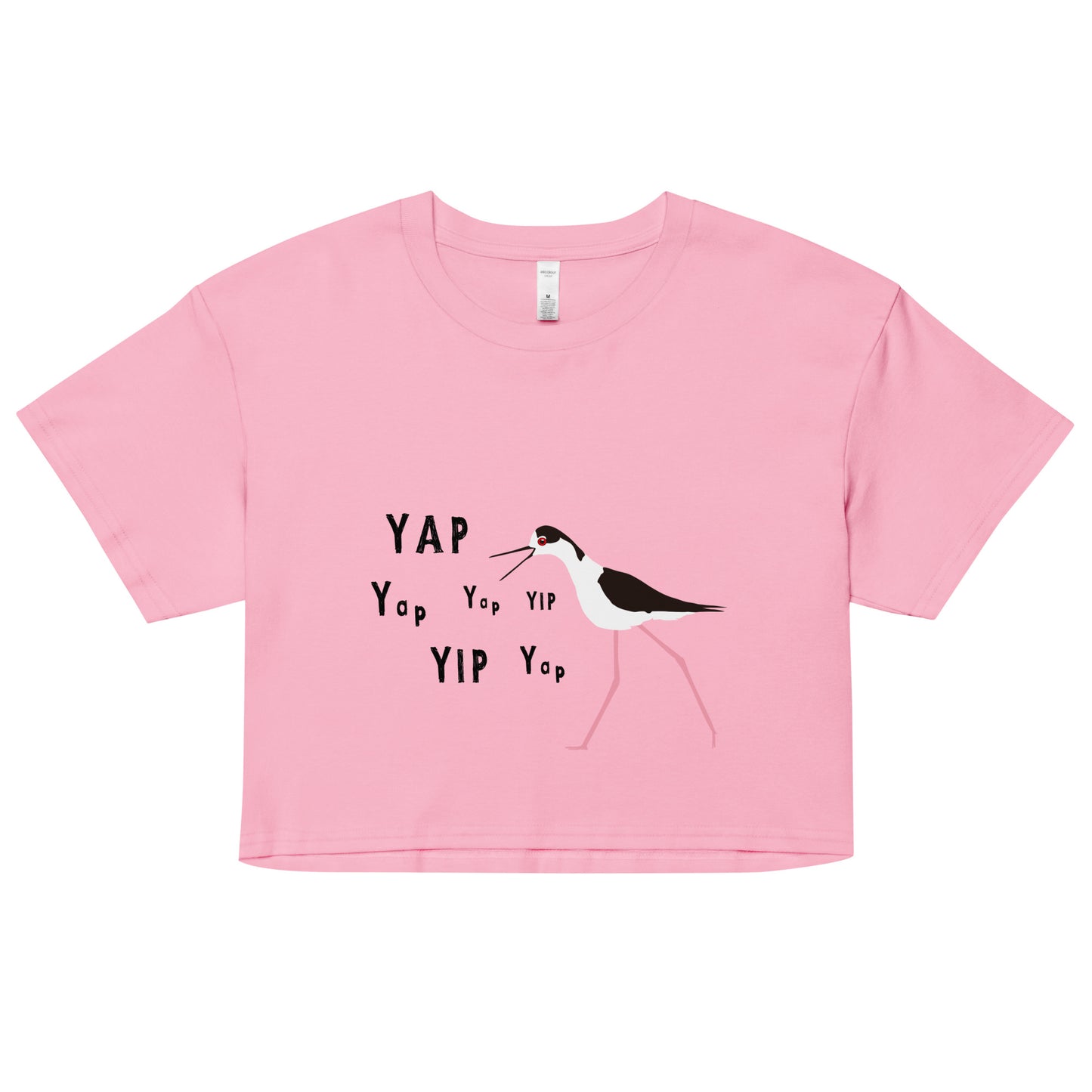 YAP, YAP, YIP, YAp (Black-necked Stilt) Women’s crop top