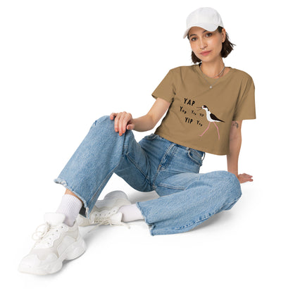 YAP, YAP, YIP, YAp (Black-necked Stilt) Women’s crop top