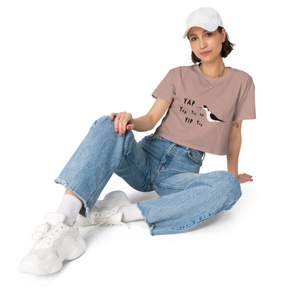 YAP, YAP, YIP, YAp (Black-necked Stilt) Women’s crop top