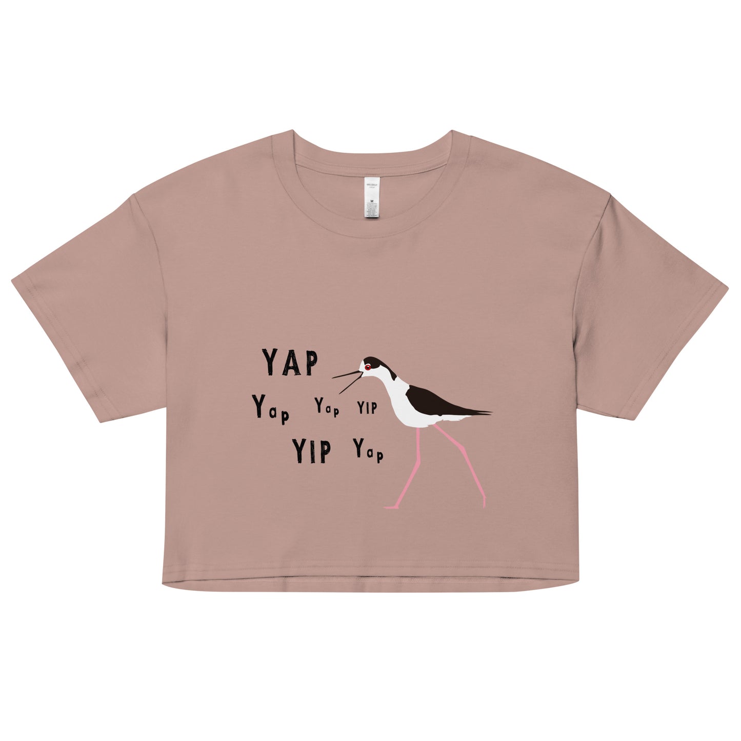 YAP, YAP, YIP, YAp (Black-necked Stilt) Women’s crop top