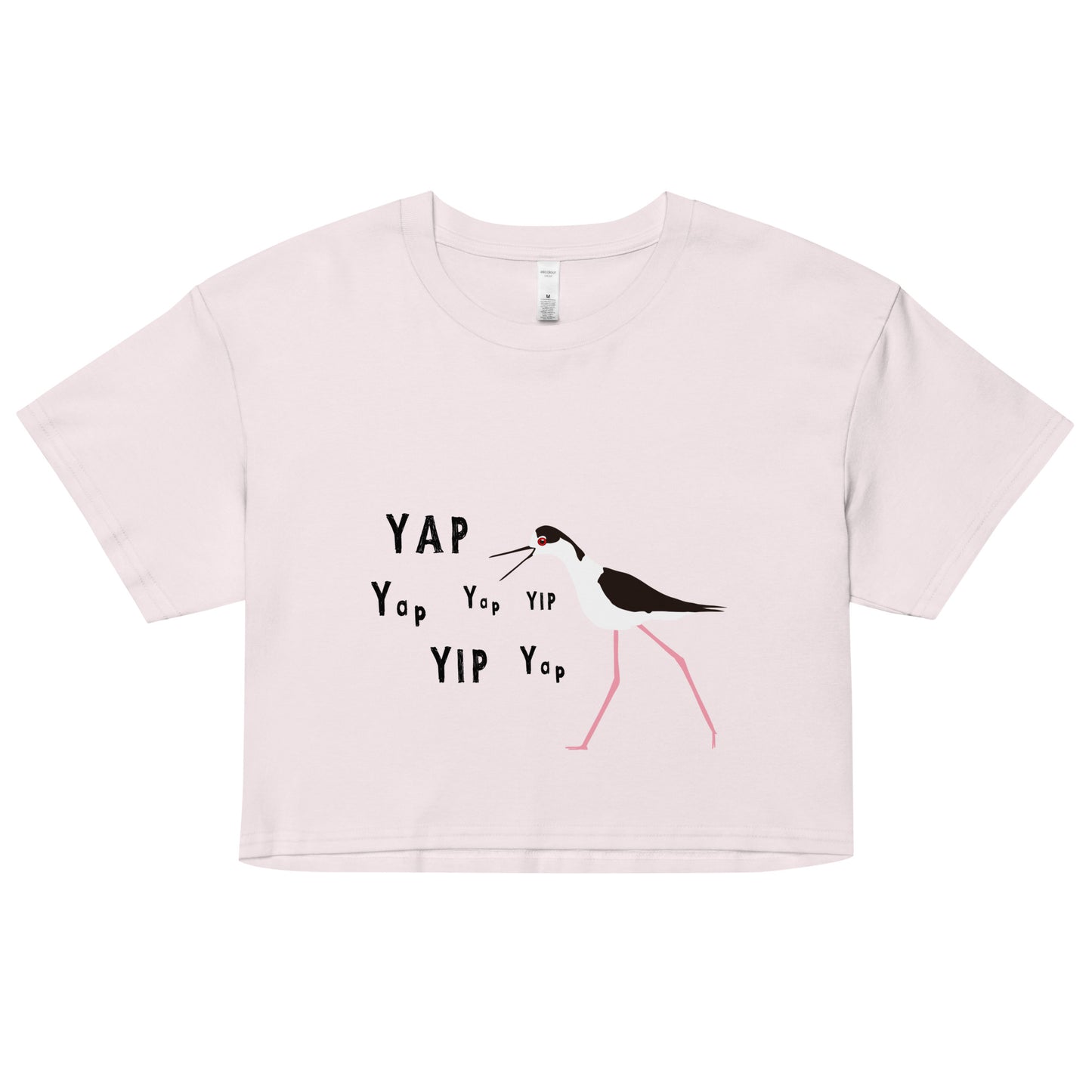 YAP, YAP, YIP, YAp (Black-necked Stilt) Women’s crop top