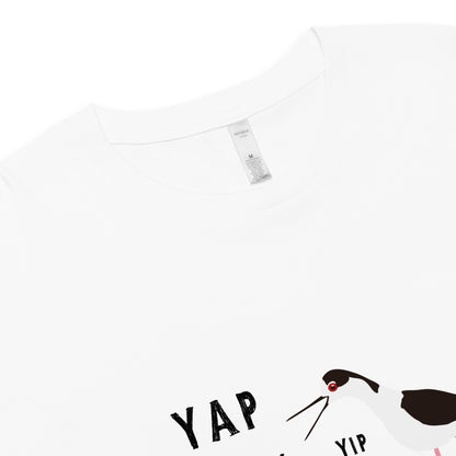 YAP, YAP, YIP, YAp (Black-necked Stilt) Women’s crop top