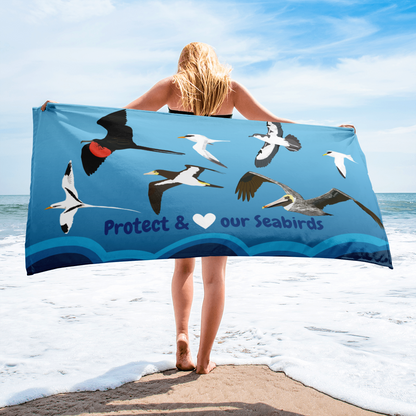 Protect and Love our Seabird - Towel (deep blue)