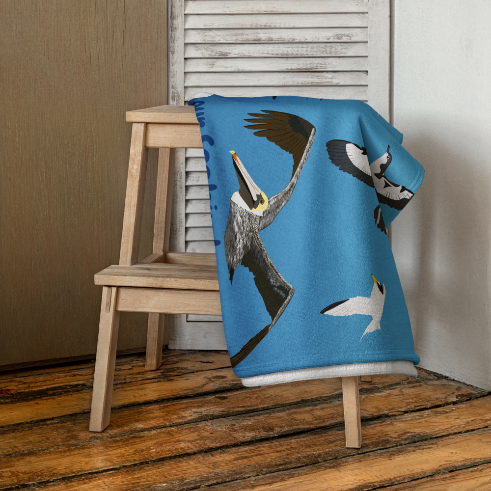 Protect and Love our Seabird - Towel (deep blue)