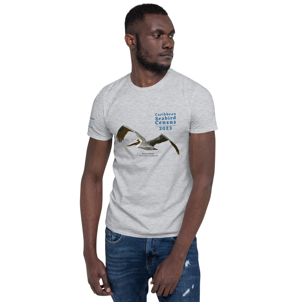 Brown Pelican for Caribbean Seabird Census / Short-Sleeve Unisex T-Shirt